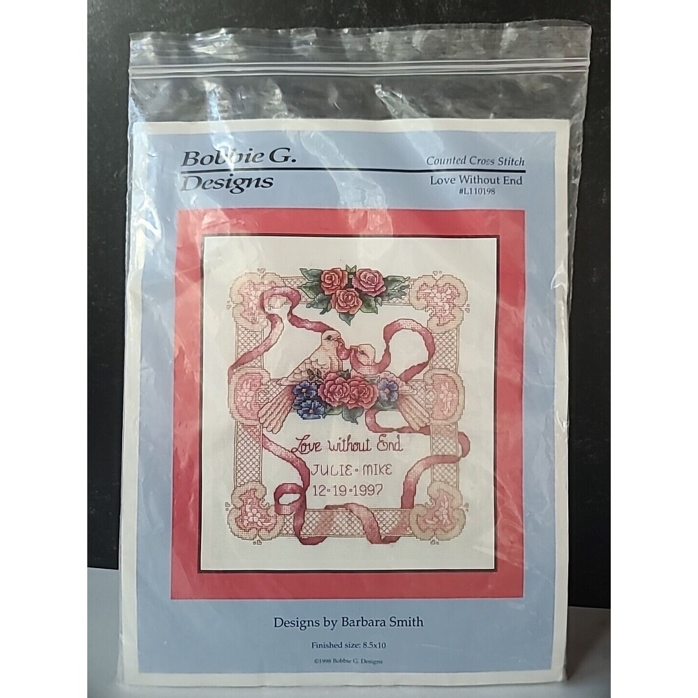 Bobbie G. Designs Cross Stitch Love Without End #L110198 Open Package, READ USED